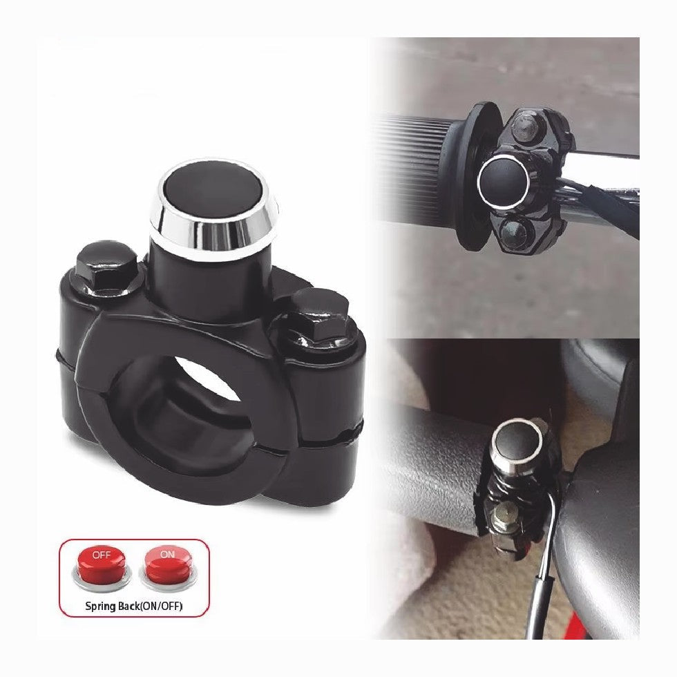 7/8" Aluminum Motorcycle ATV Horn Switch Momentary Button Electric Power Start