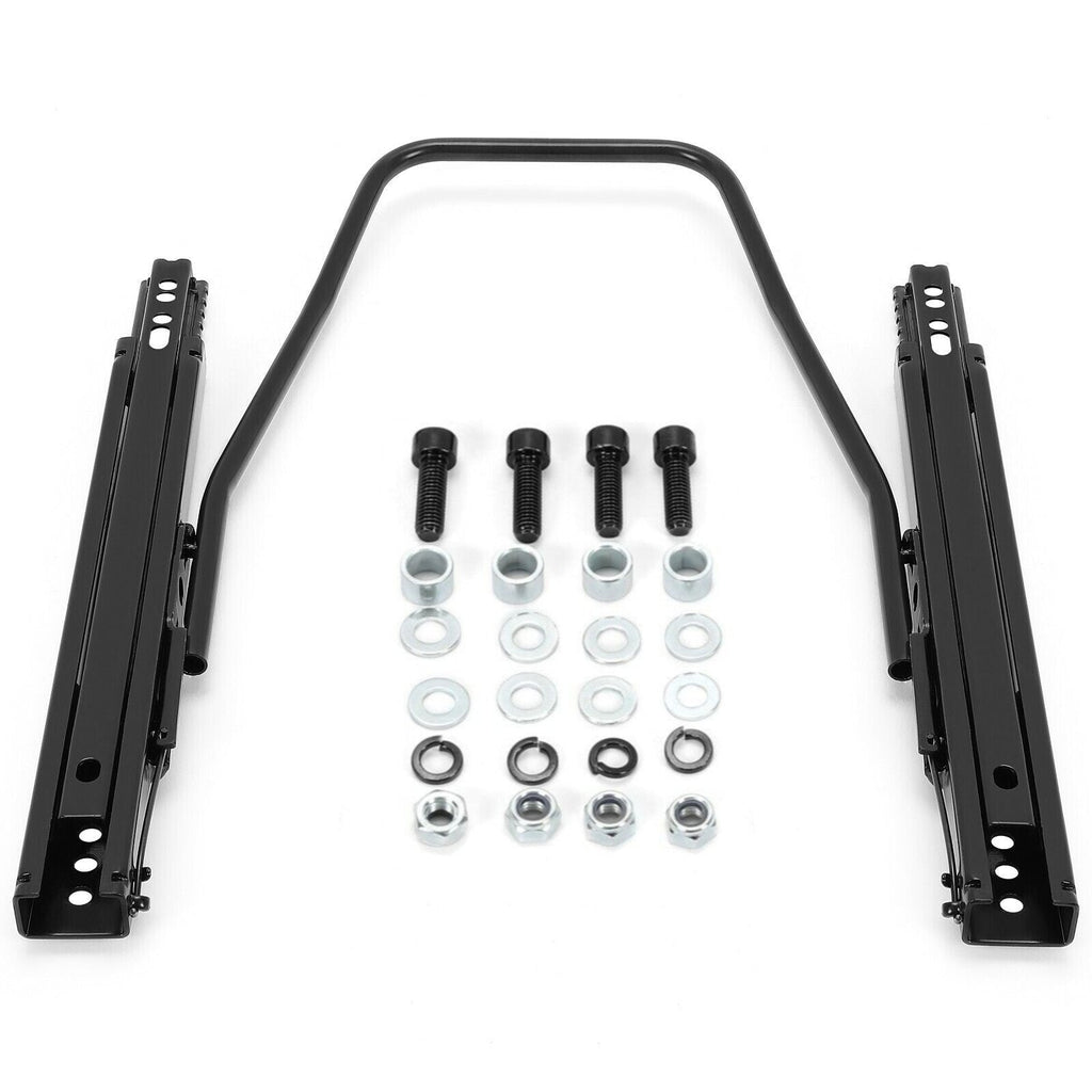 Black Front Seat Slider Dual Lock Seat Base Mounting Track Assembly Universal