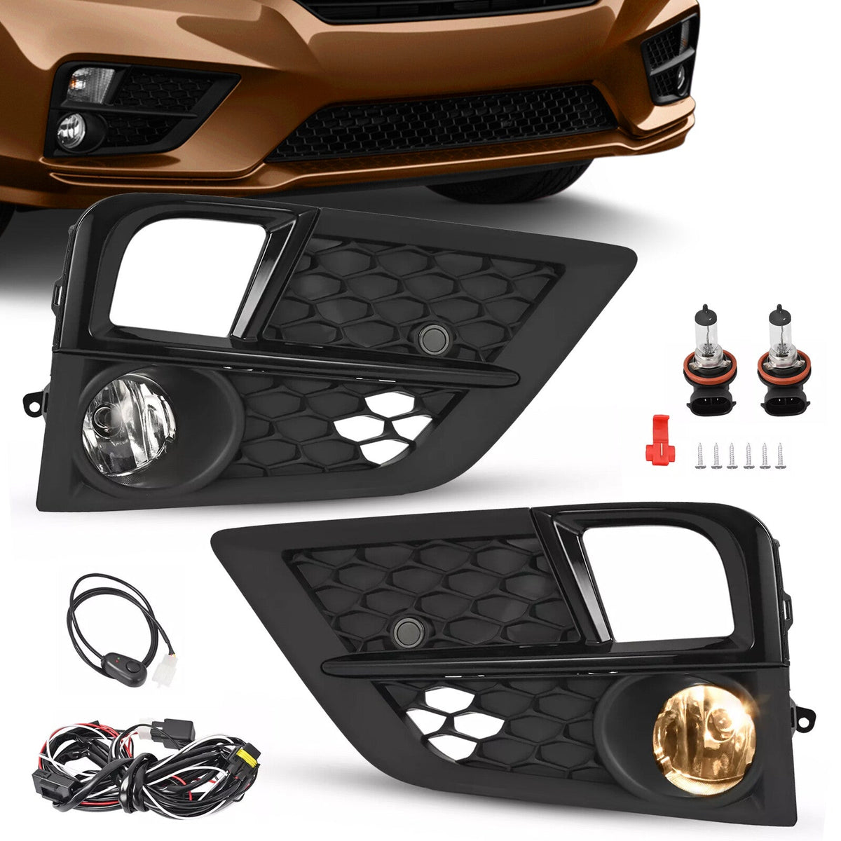 4PCS Bumper Driving Fog Lights Lamps For Honda Odyssey LX EX EXL 2018 2019 2020