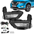 For 2017-2020 Nissan Rogue S SL SV Front Bumper Fog Lights Lamps w/Bezel+Bulbs