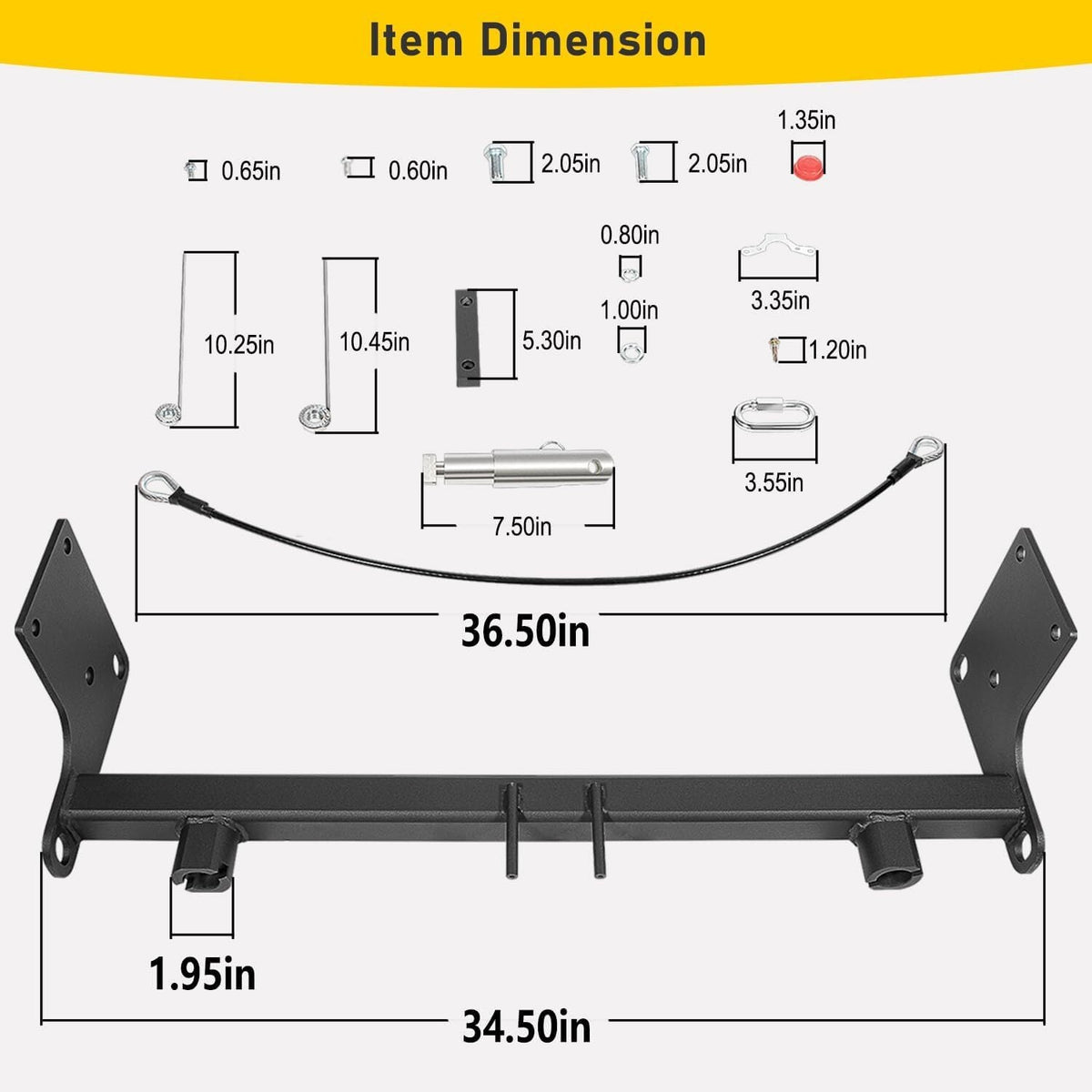 For Blue OX BX1126 Tow Bar Base Plate Bumper for 2007-2018 Jeep Wrangler JK JKU