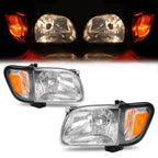 For 2001 2002 2003 2004 Toyota Tacoma White Headlights & Black Corner Light 4Pcs