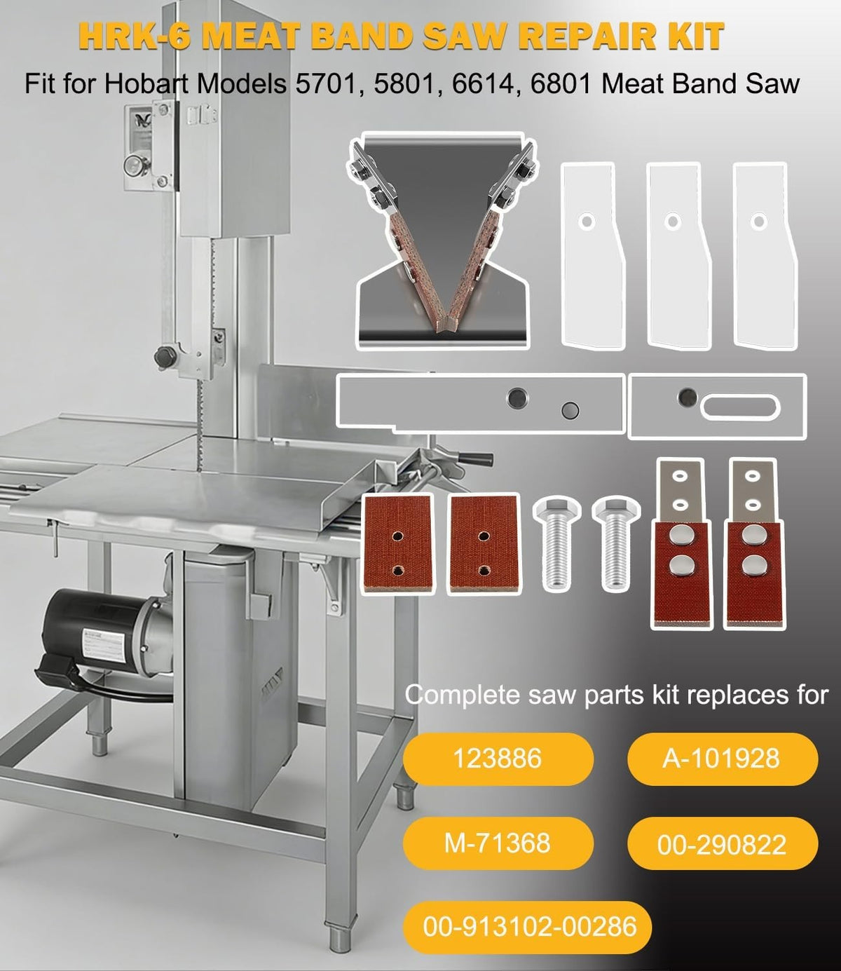 HRK-6 Meat Band Saw Repair Kit for Hobart Saw Models 5701 5801 6614 6801