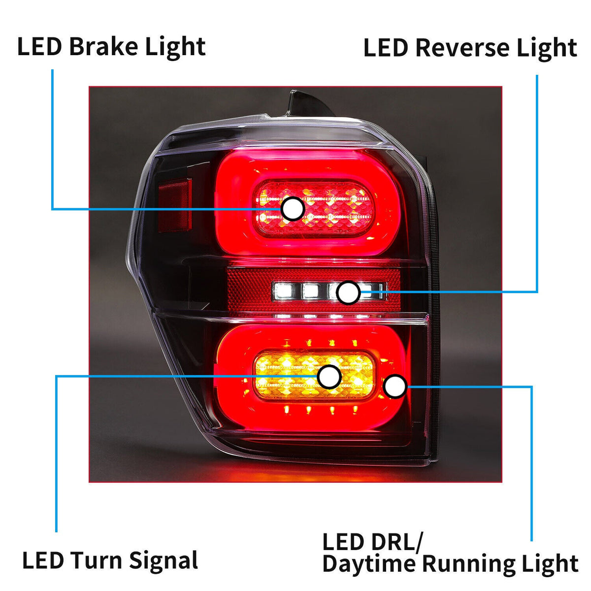 LED Tail Lights Rear Lamps Sequential Assembly For Toyota 4Runner 2010-2022 2023