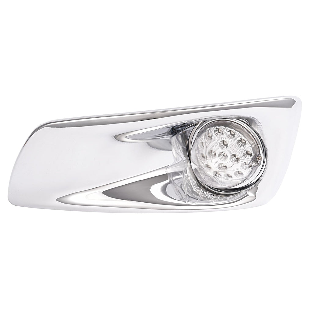 LED Fog Lights Lamp W/Bezel Clear Lens Pair LH & RH For Kenworth T660 2007-2017