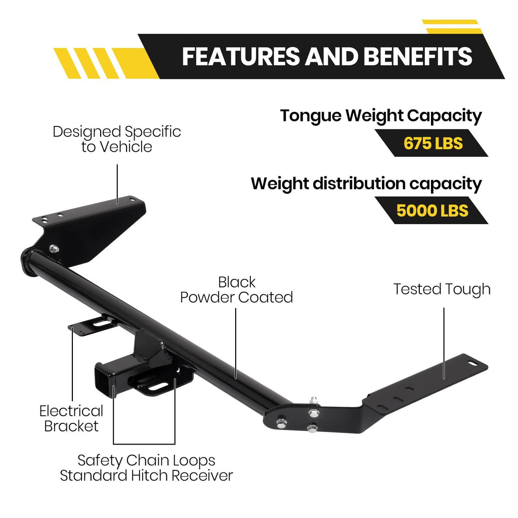 Class 3 Rear Trailer Hitch For Chrysler Grand Caravan Pacifica Voyager 2017-2026