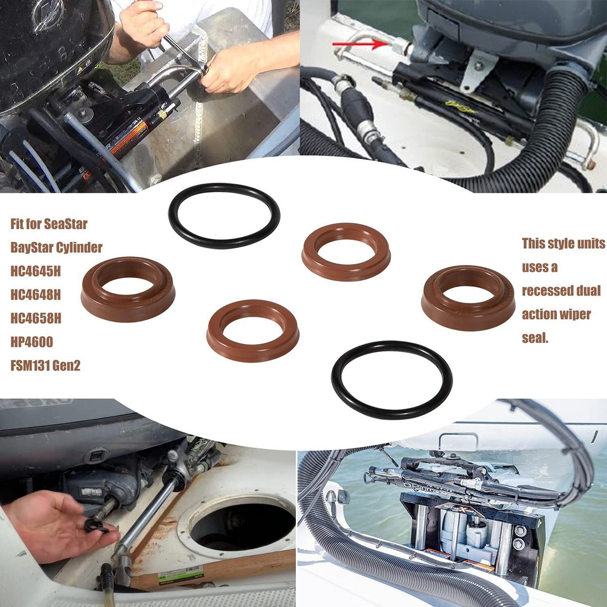 Cylinder Seal Kit for SeaStar BayStar HC4645H,HC4648H,HC4658H,HP4600,FSM131 Gen2