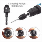 4Pcs 1/4"Hex Shank Keyless Drill Chuck Adapter Bit Change Converter Driver Black
