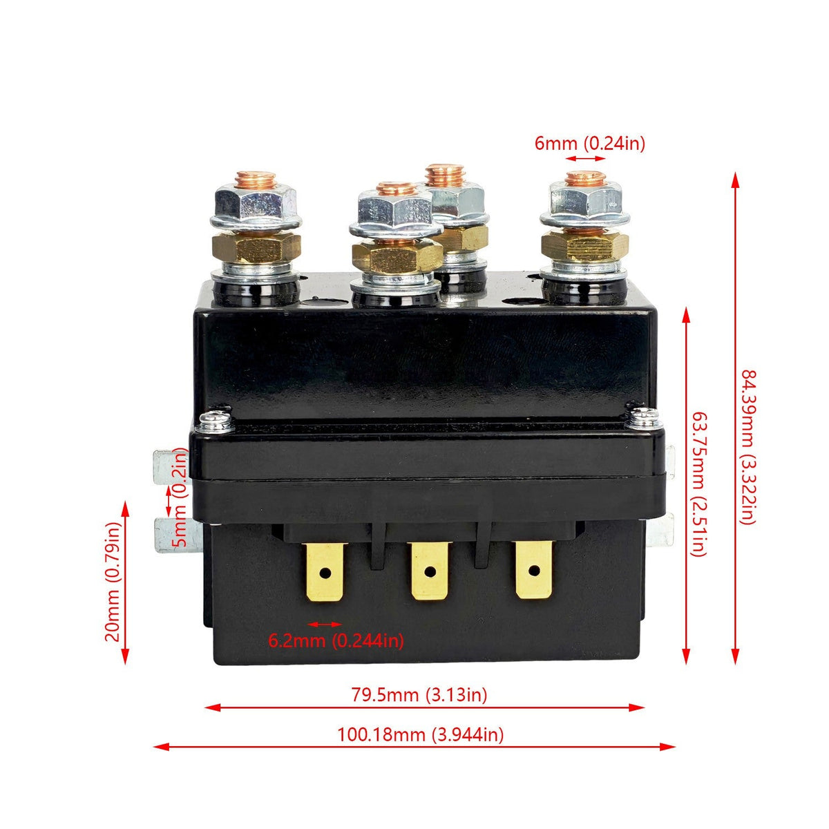 500A 24V Winch Contactor for 4WD Truck Snow Plow Hydraulic Pump 8000-15000lbs