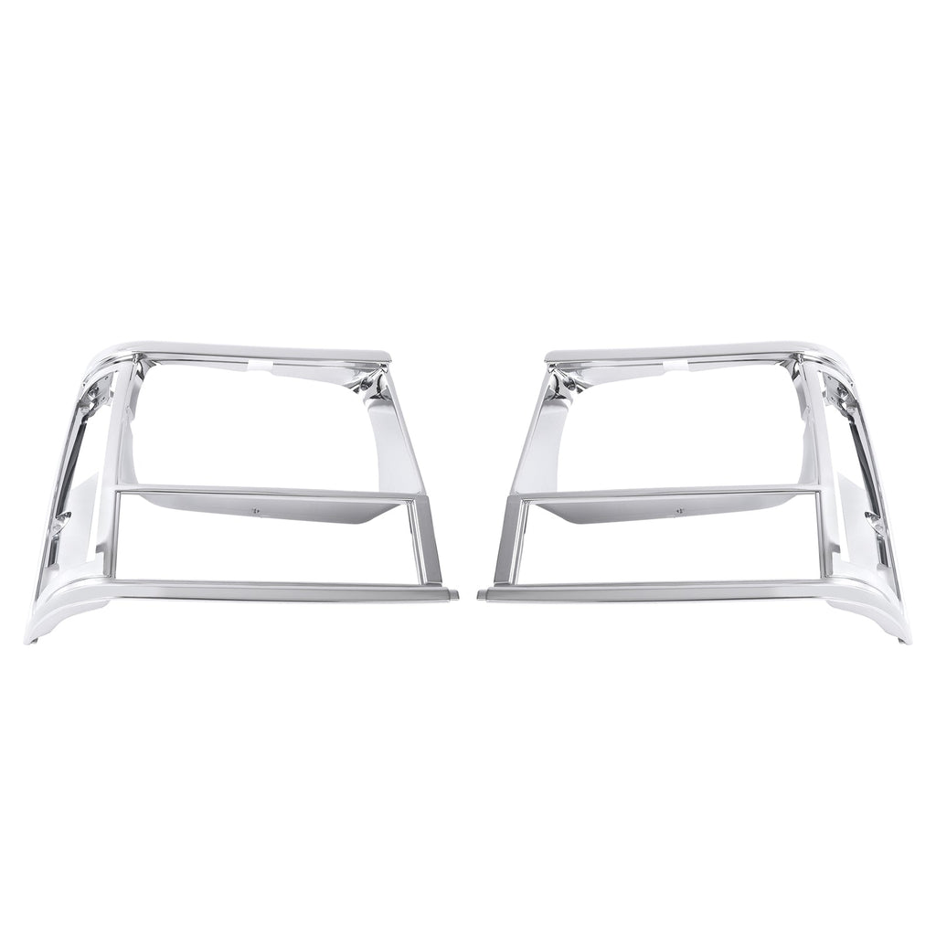 2PCS Set Headlight Door Bezel Trim For Jeep Cherokee 91-96 Comanche 91-92 Chrome