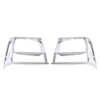 2PCS Set Headlight Door Bezel Trim For Jeep Cherokee 91-96 Comanche 91-92 Chrome