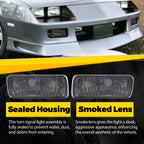 Smoke Lens Front Bumper Turn Signal Light Assembly For Chevy Camaro 1985-1992