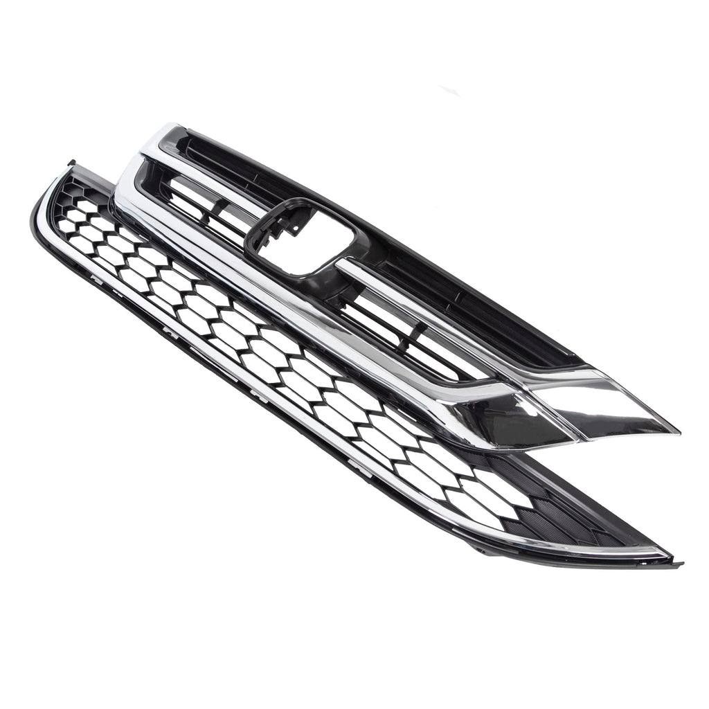 FOR HONDA CRV CR-V 2010 2011 FRONT BUMPER UPPER & LOWER GRILL GRILLE ABS CHROME