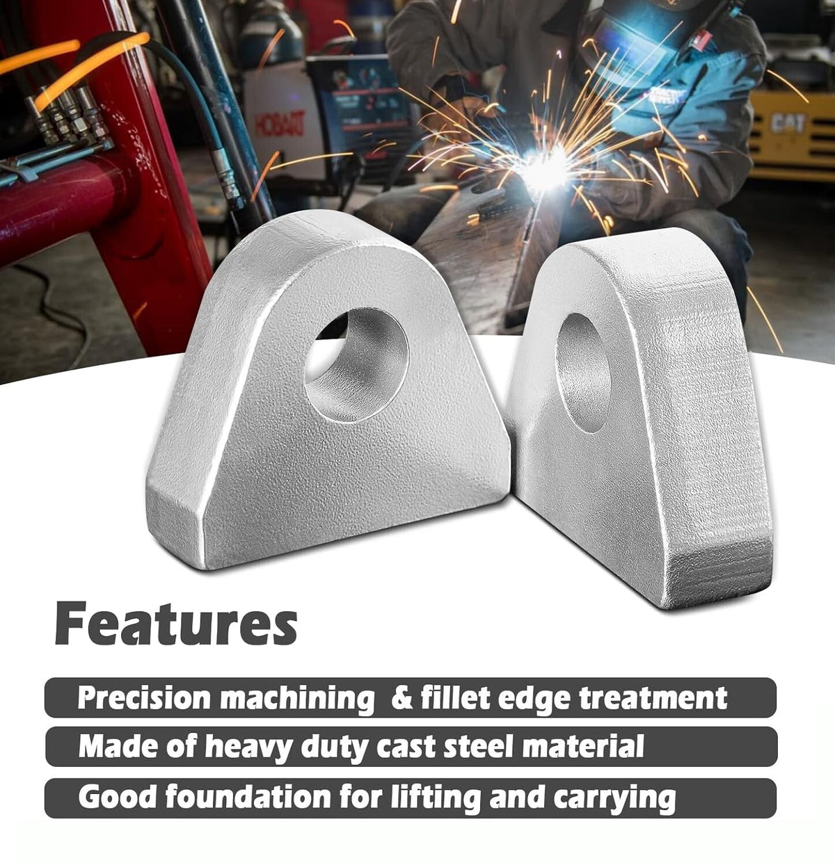 Weld On Shackle Clevis Mount 2pcs For Car Truck Tractor Mount 7/8" Thick Steel