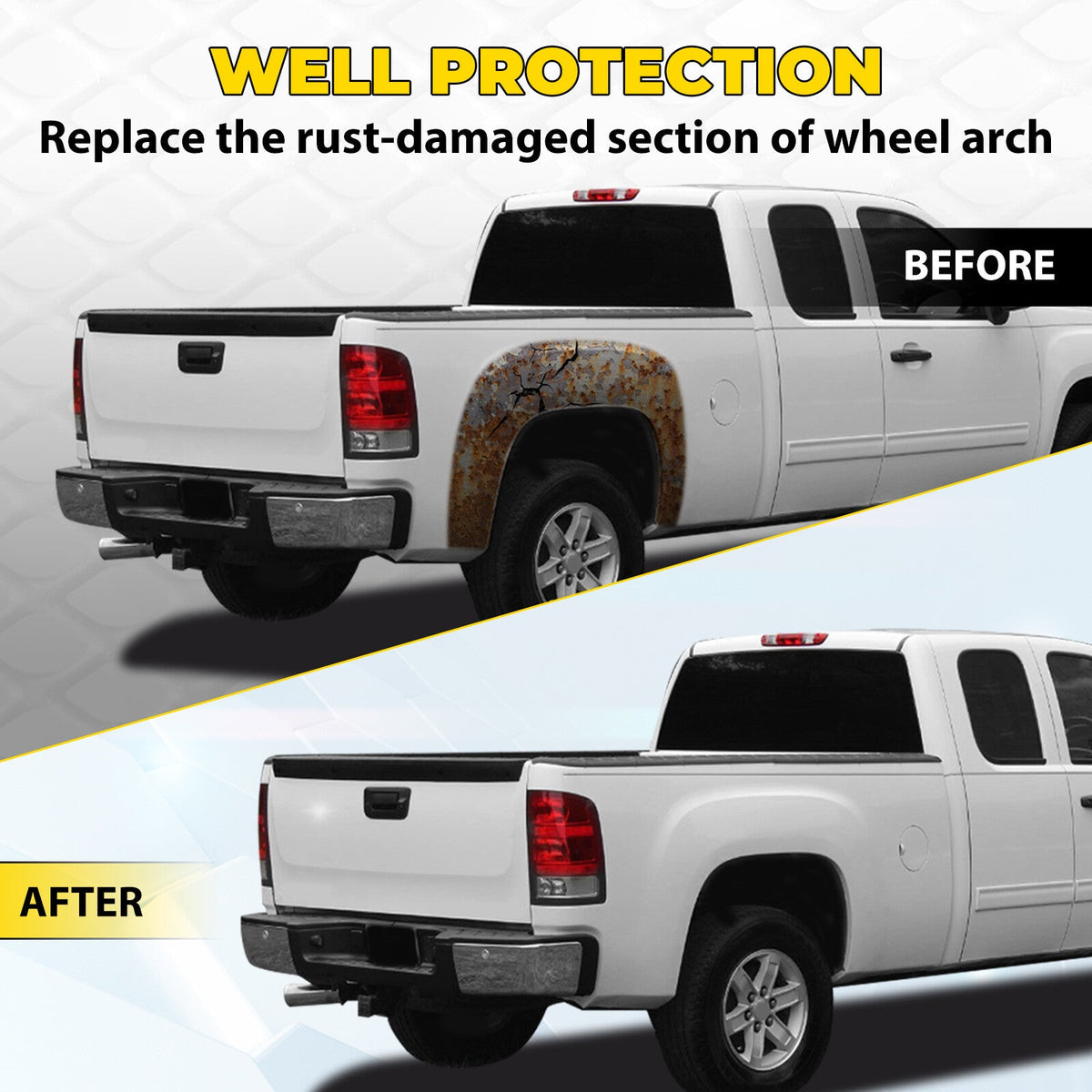 For GMC Sierra Pickup 6.6' & 8' Truck Bed 07-13 Wheel Arch Repair Panel Right RH