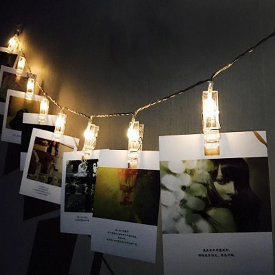 10 LED Card Photo Clip String Fairy Lights Battery Christmas Party Wedding light
