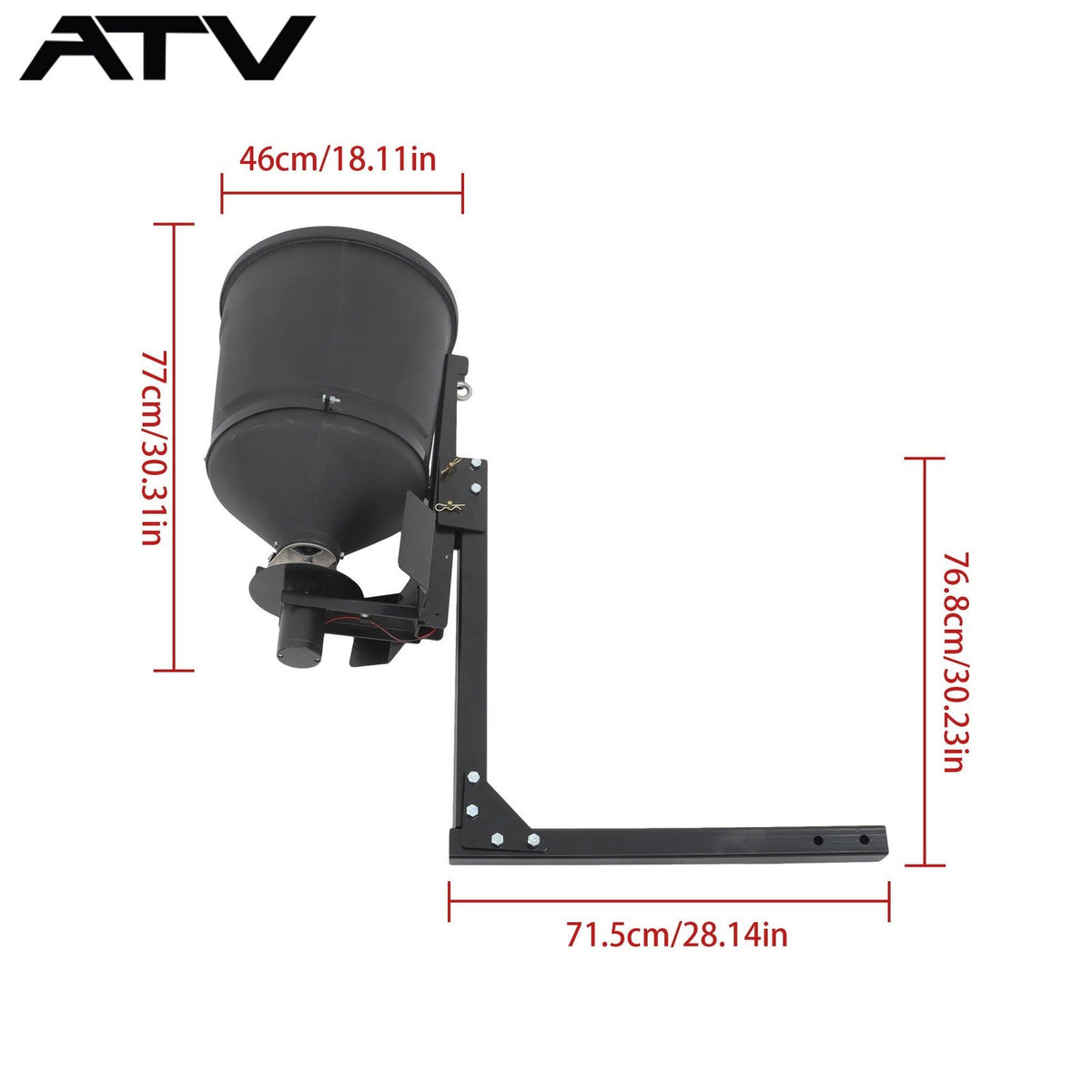 Broadcast Spreader For Salt, Grass Seed, Fertilizer, Deer Feeder Seed UTV UTVS16