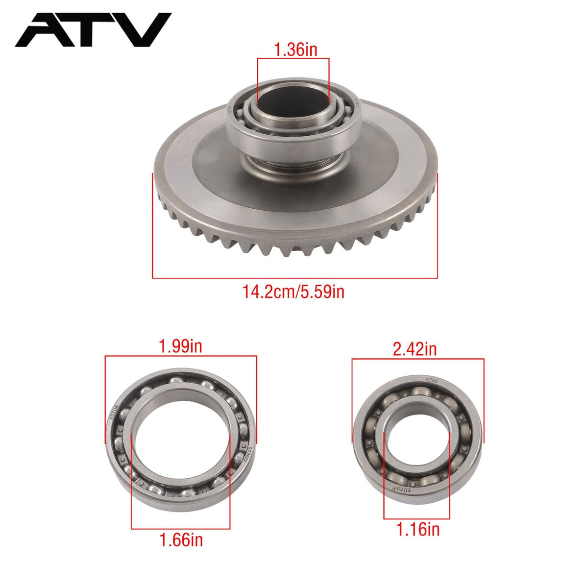 Rear Differential Rebuild Kit For Honda TRX250 Recon 250 TE TM 2008-2021