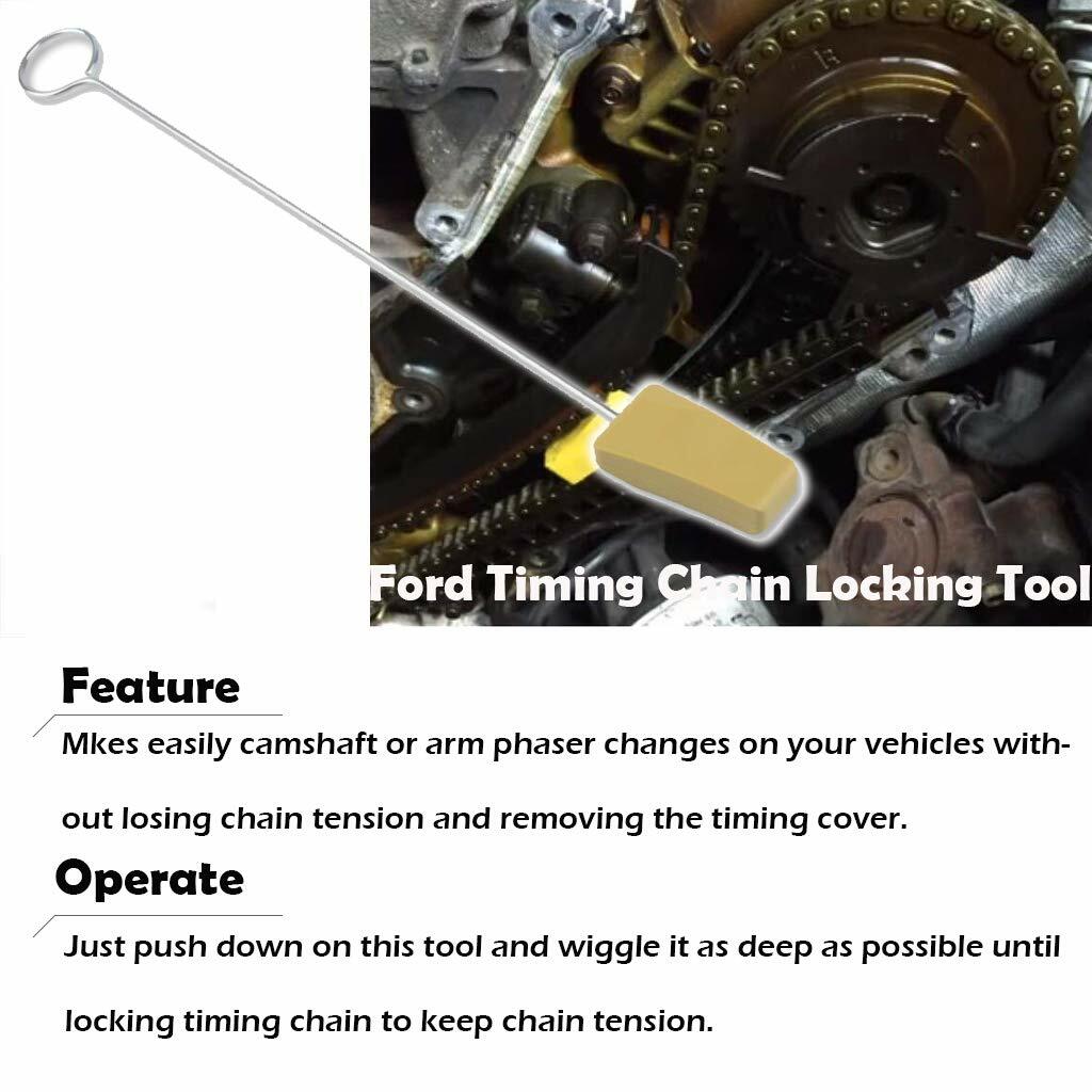 Cam Phaser Lock Out Kit, Camshaft Pulley Mounting Bolt and Timing Chain for Ford
