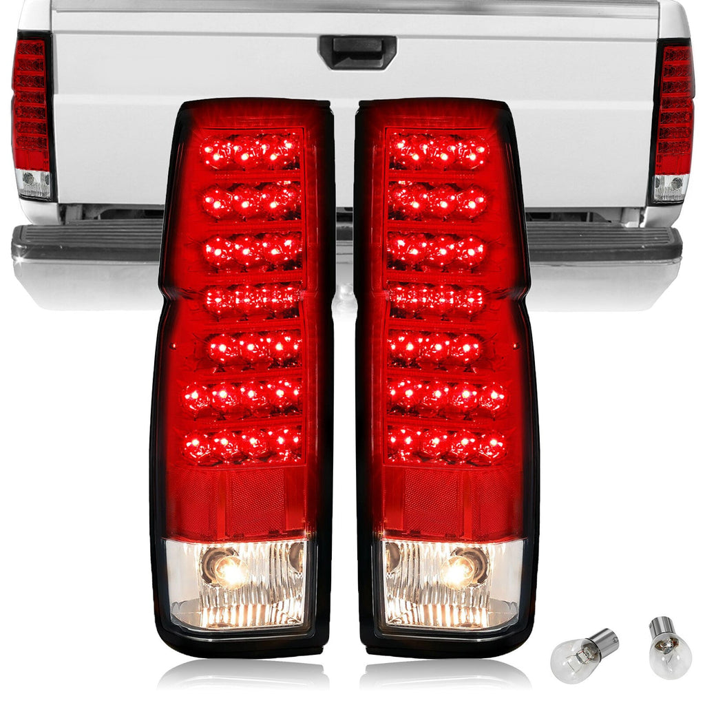 Red Clear LED Tail Lights Brake Lamps For Nissan D21 Hardbody Pickup 1986-1997