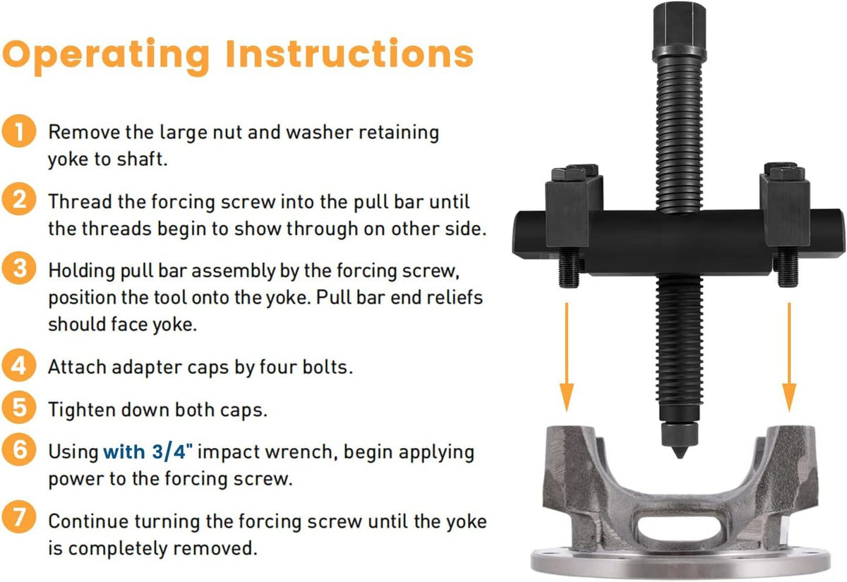 10803 Heavy-Duty Yoke Puller Semi Truck Yoke Remover Tool For Class 6-8 Trucks
