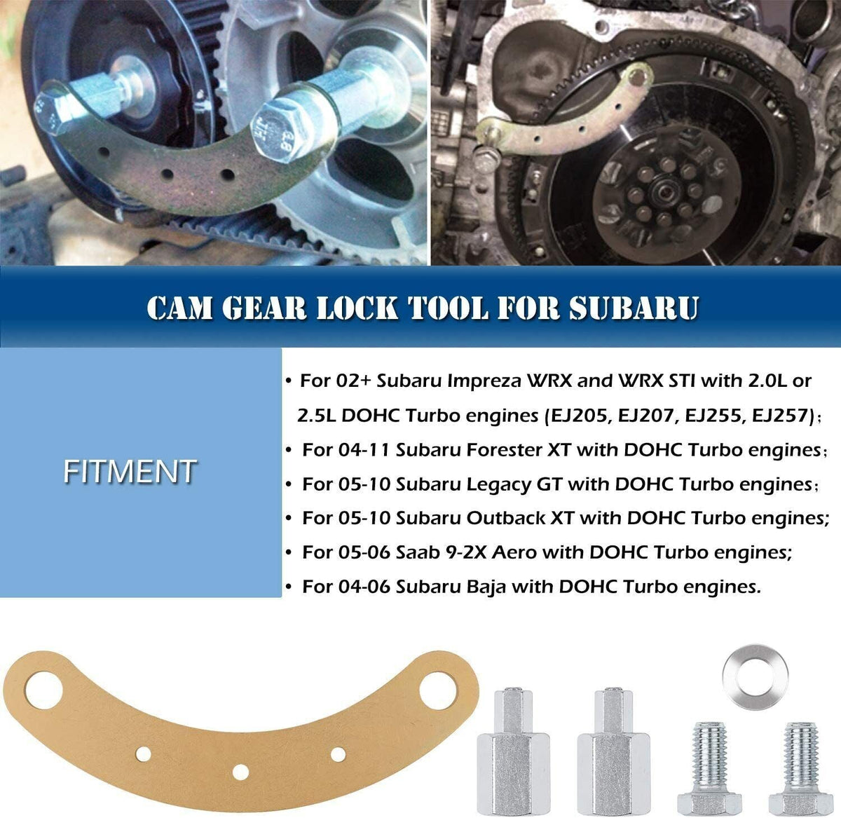 Intake/Exhaust Cam Sprocket Crank Pulley Gear Lock Tool Screw Kit For Subaru STD