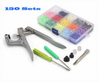 Snap Buttons with Snap Pliers T5 150 Plastic Snaps No-Sew Buttons Fastener