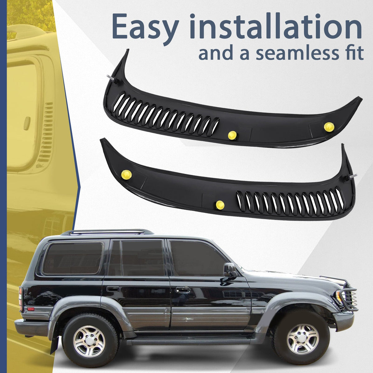 For Lexus LX450 /Toyota Land Cruiser 80 Rear Louver Quarter Side Window Vent Set