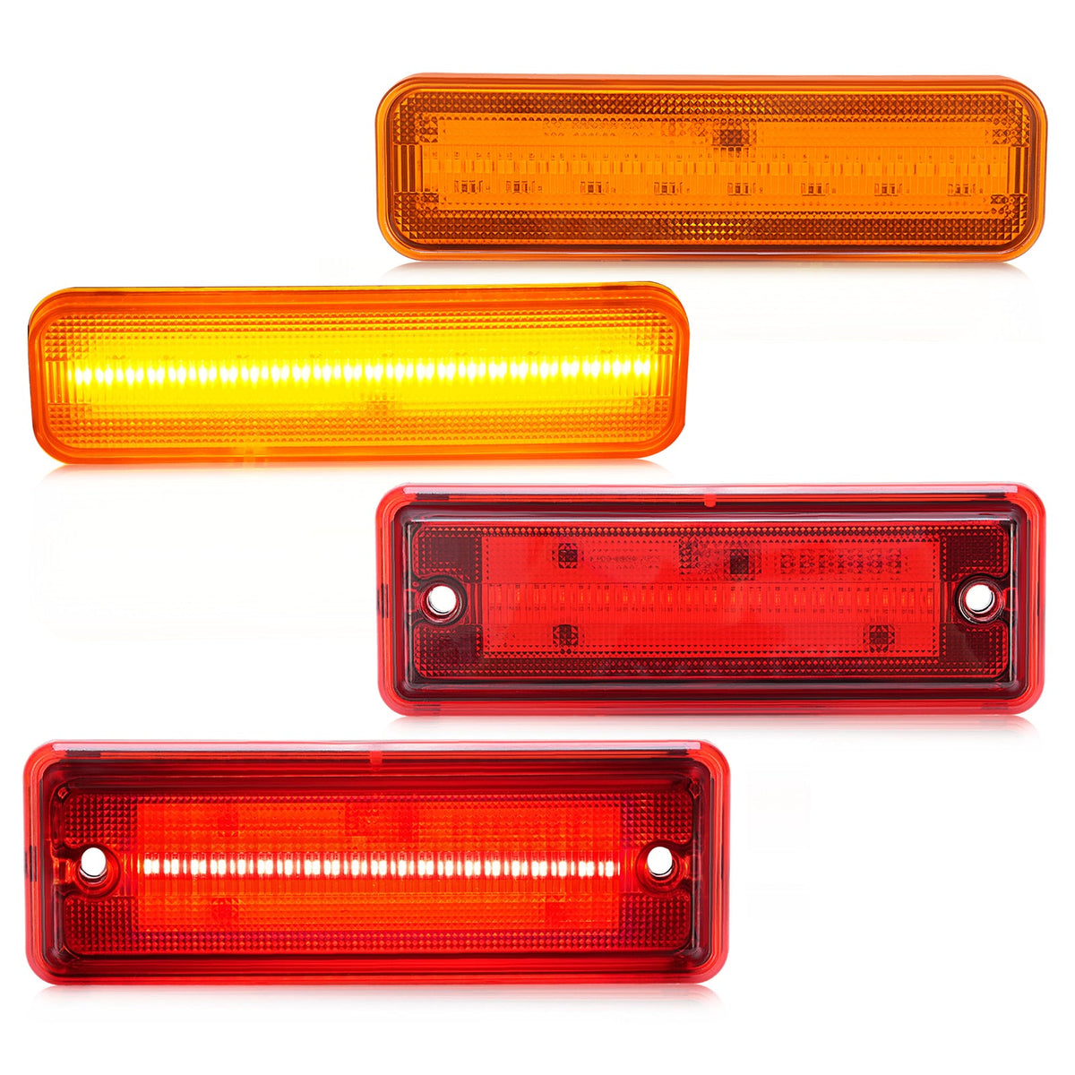 Amber/Red LED Side Marker Parking Lights Set For El Camino & Caballero 78-87