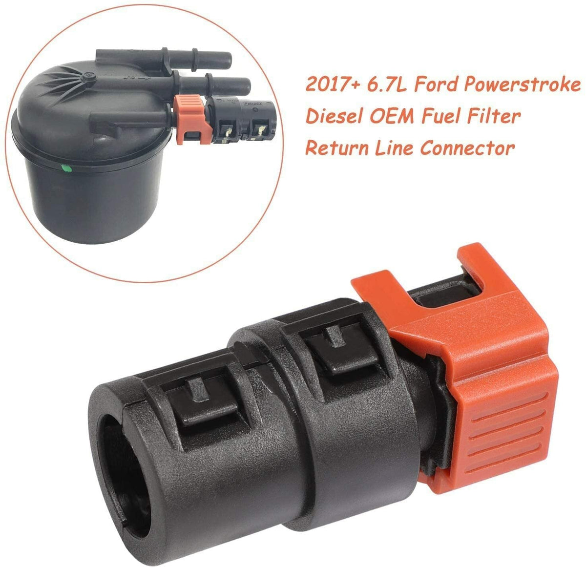 6.7L Fuel Filter Return Line Connector Fitting for Ford 6.7L / 3846 HC3Z-9A564-A