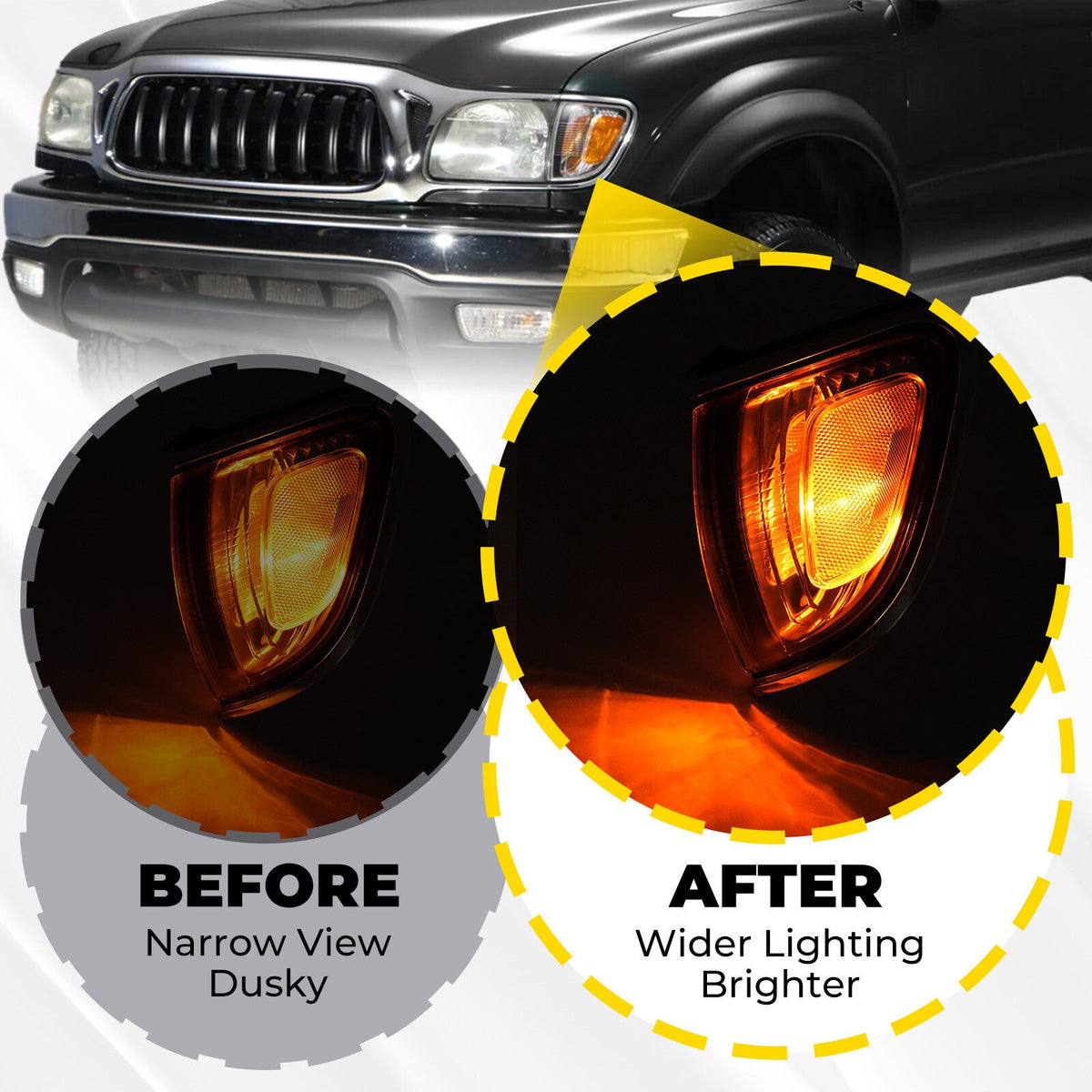 Gray Corner Turn Signal Light W/Bulb Left Driver Side For Tacoma Pickup 01-04