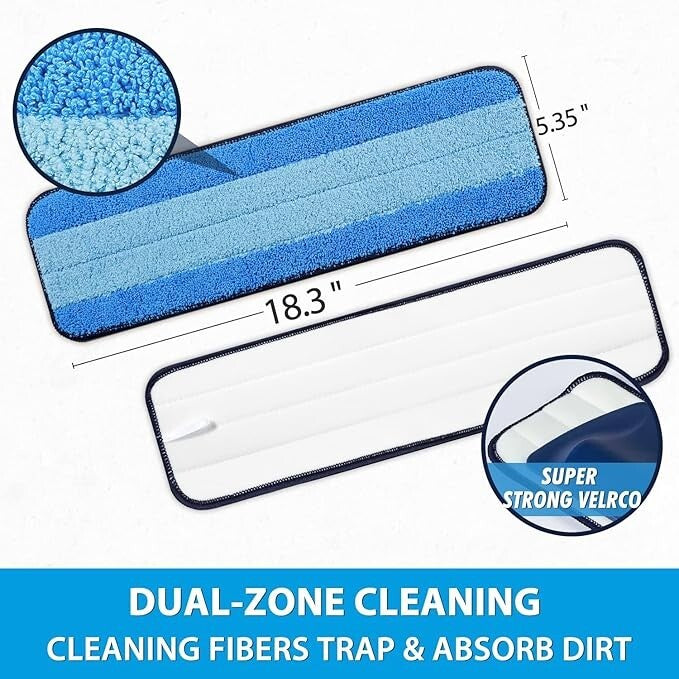 3Pcs Replacement Microfiber Cleaning Refill Pads For Bona Mop 18" Reusable Tools