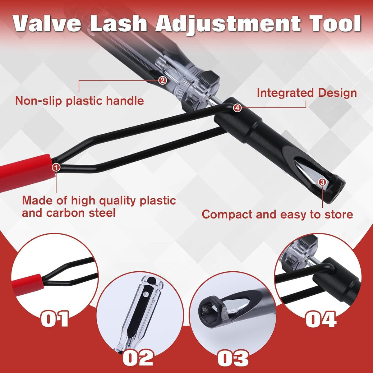 Valve Lash Adjustment Tool with Angled Feeler Gauge Jam Nut Valve Adjustment New