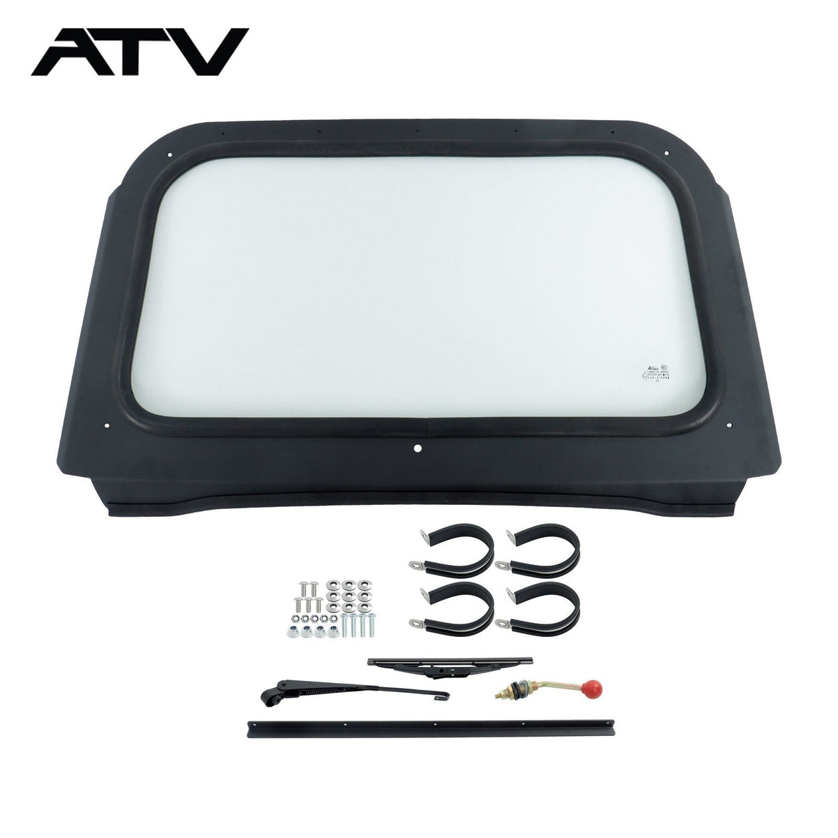 Black Full Glass Windshield w/ Wiper For 2008-2014 Polaris RZR 570, 800, XP 900
