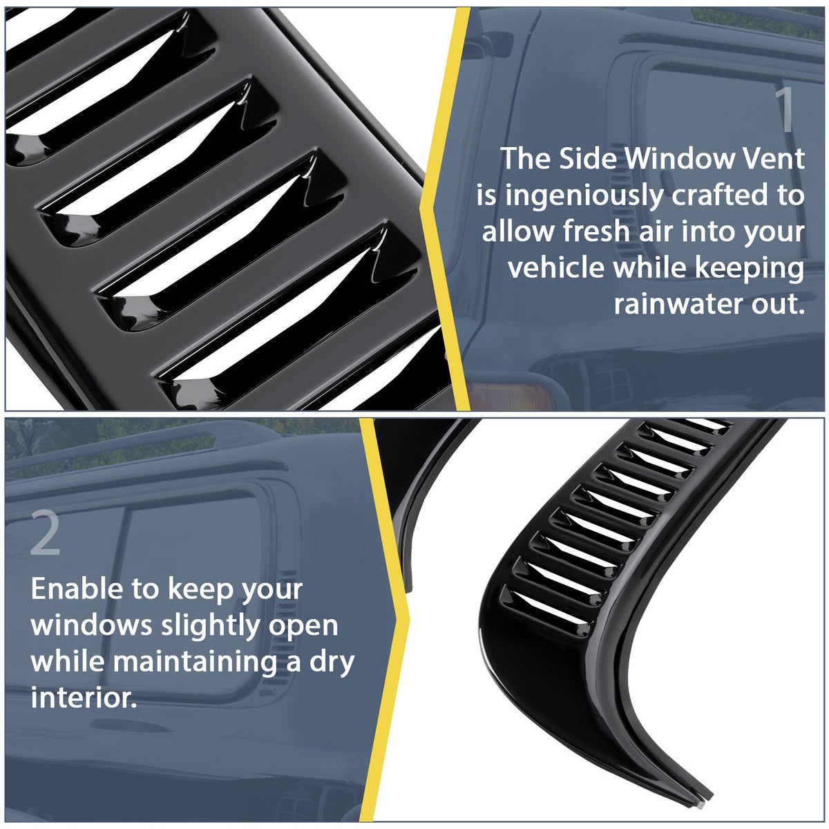 For Lexus LX450 /Toyota Land Cruiser 80 Rear Louver Quarter Side Window Vent Set