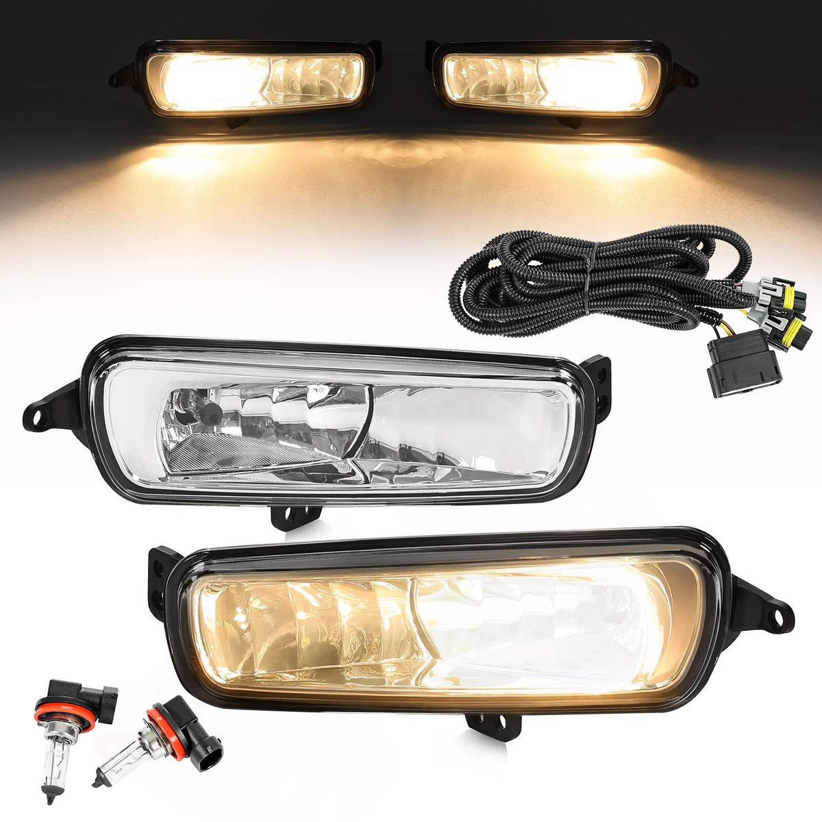 Pair For Ford Transit 2020-2026/Focus 2015-18 LH&RH Fog Lights W/Bulb Clear Lens