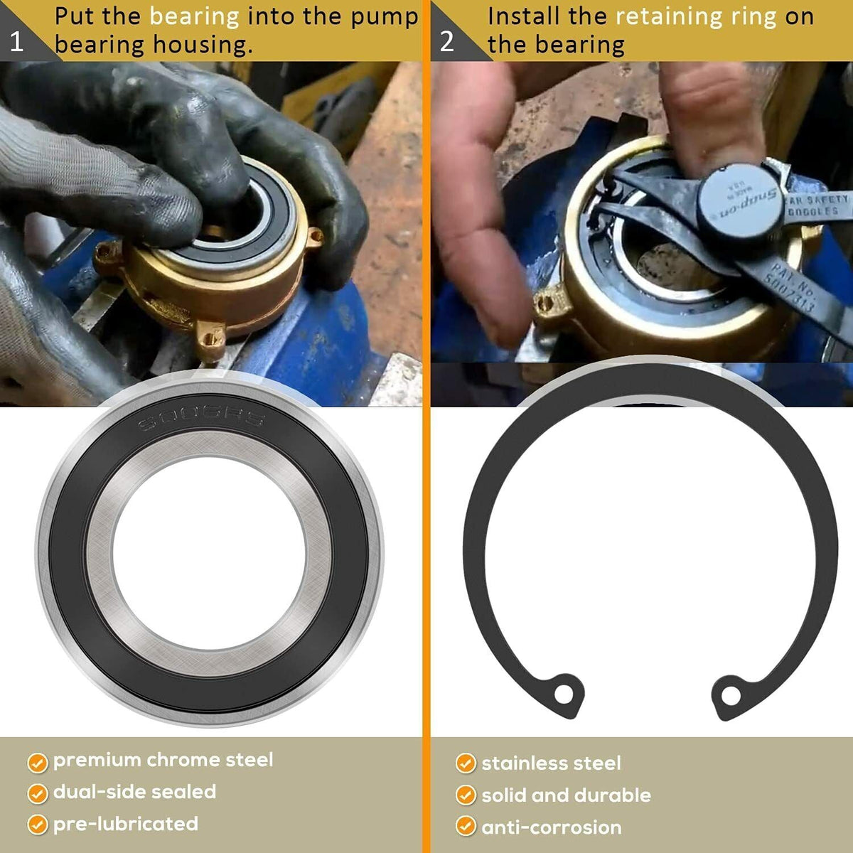For Volvo Penta Raw Sea Water Pump Repair Rebuild Kit 5.0Gi 5.0GL 5.0GXi 5.0OSi