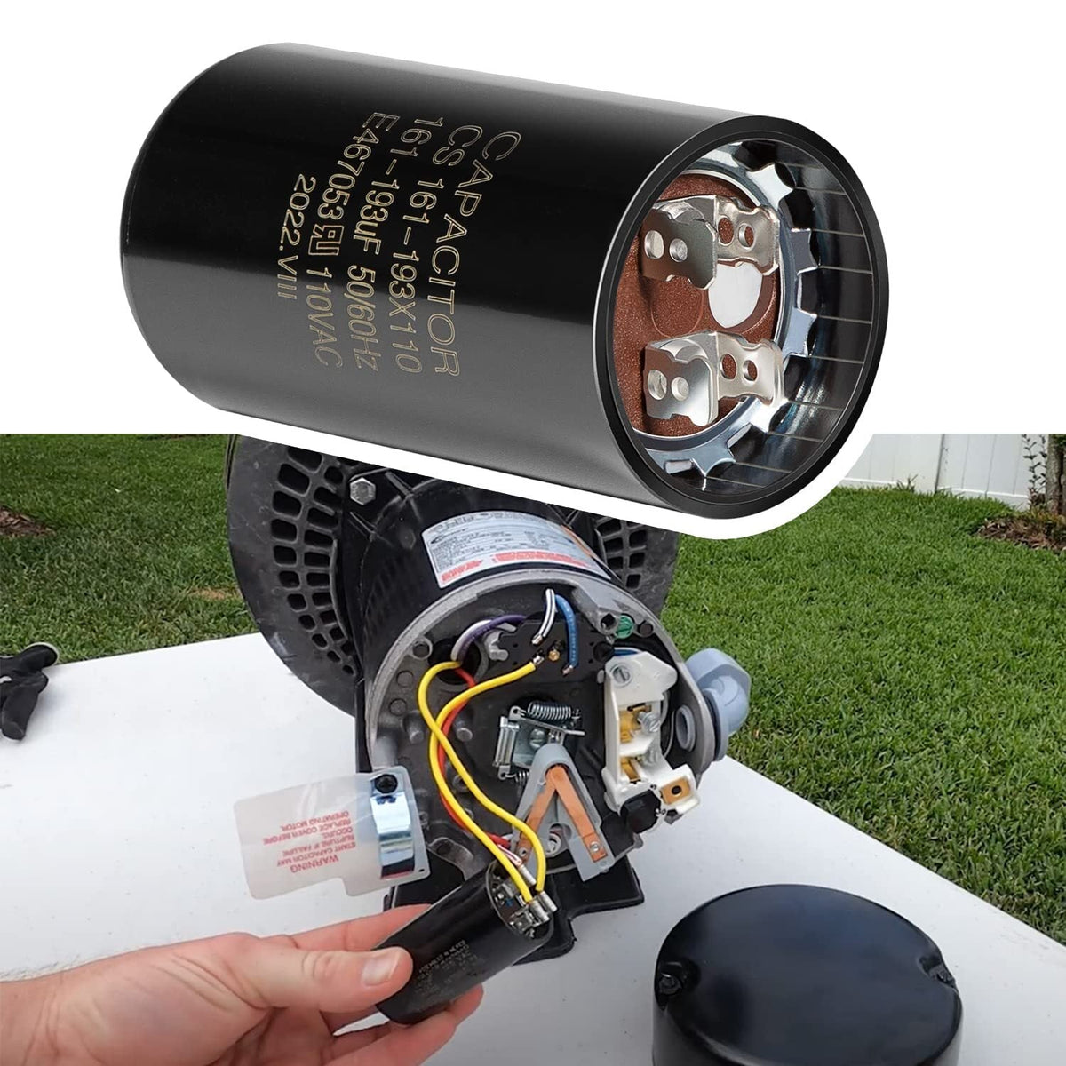 Pool Pump Start Capacitor 161-193 uf/MFD for Hayward Super Pump 0.75,1.0,1.5 HP