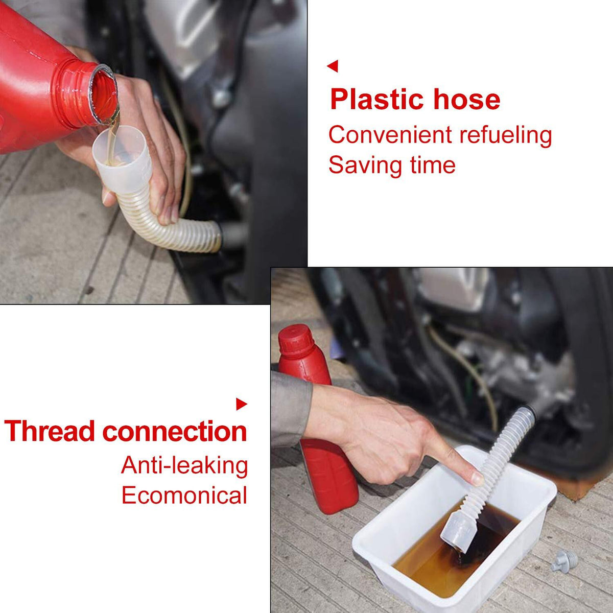 Mess Free Oil Change Funnel Flexible Pipe fits for Honda Generator EU SD EB EG