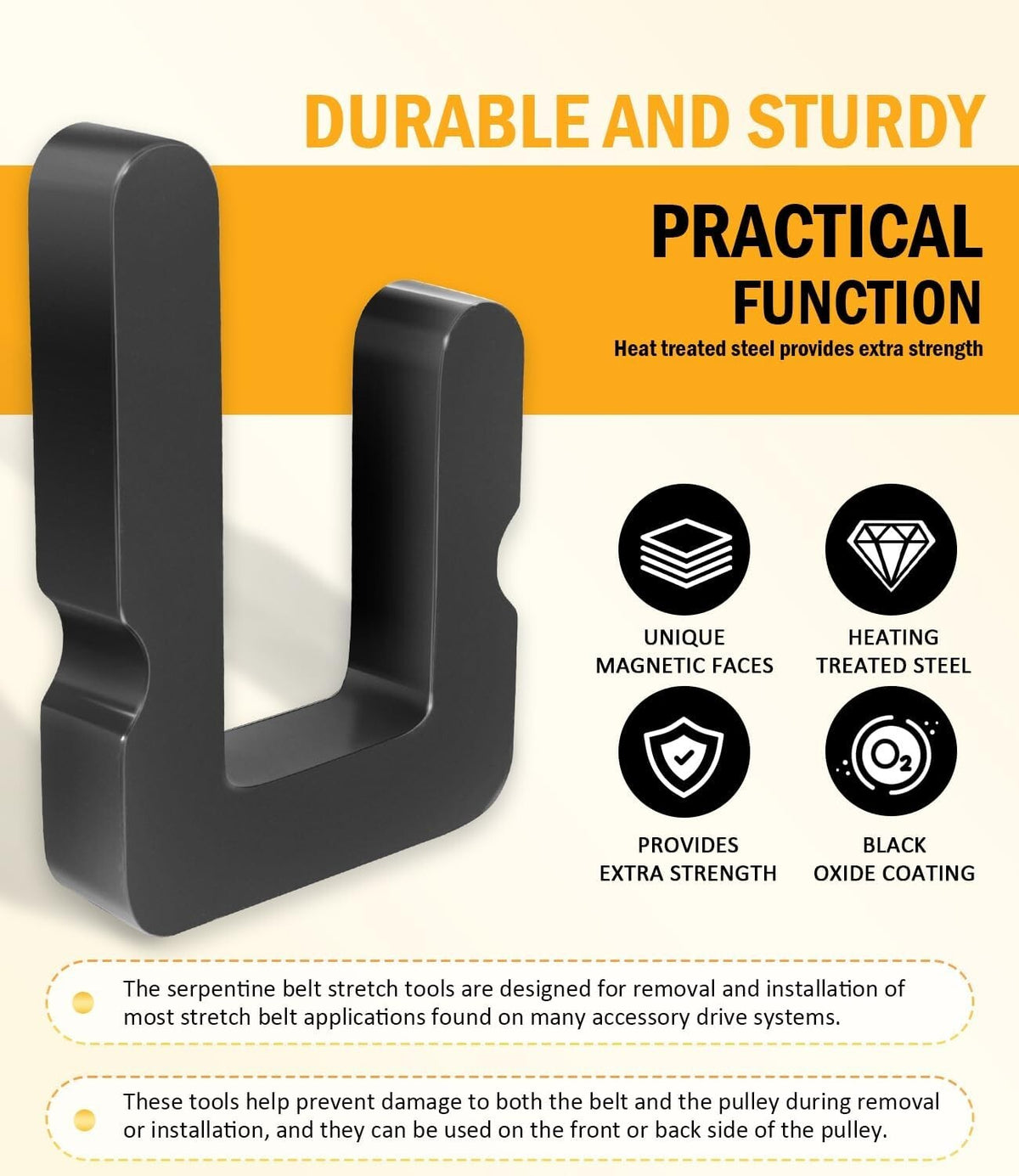 2-Sided Stretch Belt Install tool 59560 for GM 5.3.L 6.2L 6.6L Gas Engines