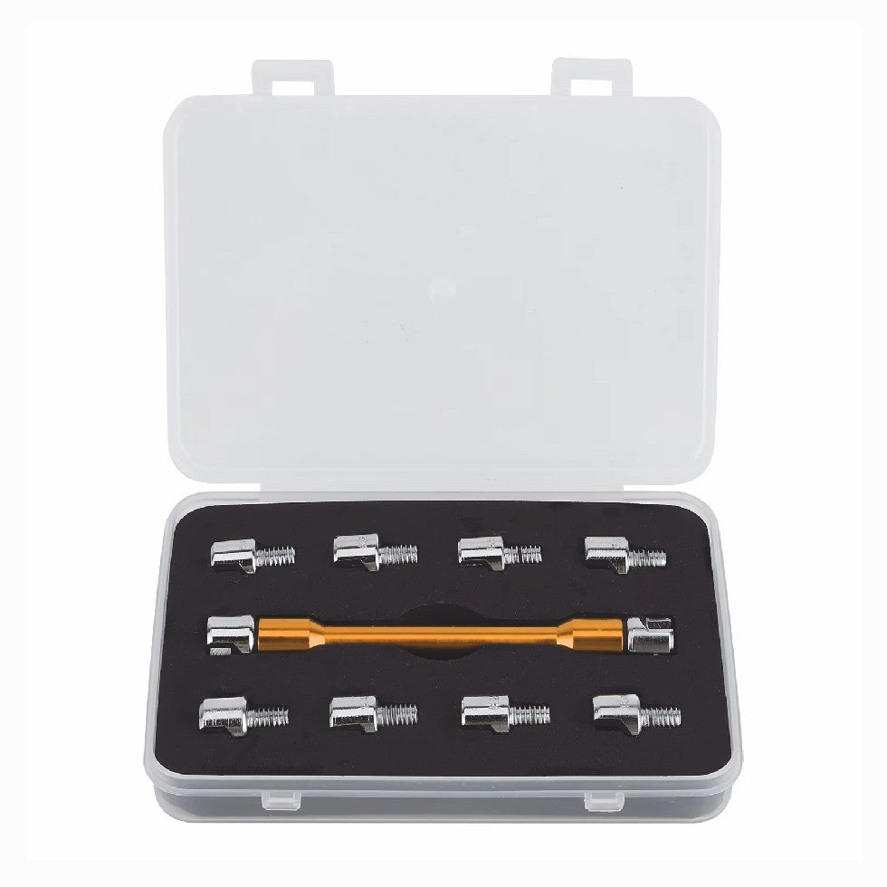 Universal Motorcycle Wheel Spoke Wrench CNC Kit Repair Tool Gold Tone 5.0-6.8