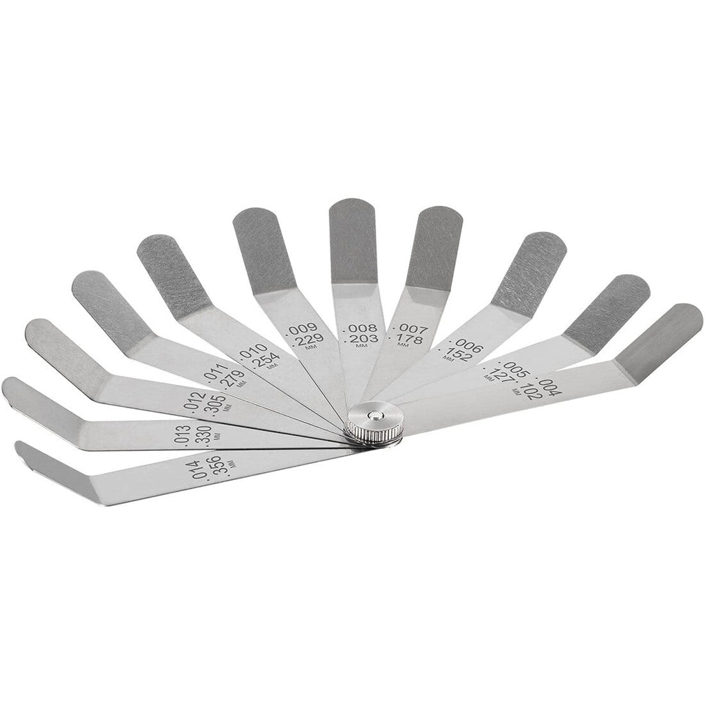 A308 Offset Valve Tappet Gauge 11-Blade Feeler Gauge Kit Sizes 0.004" to 0.014"