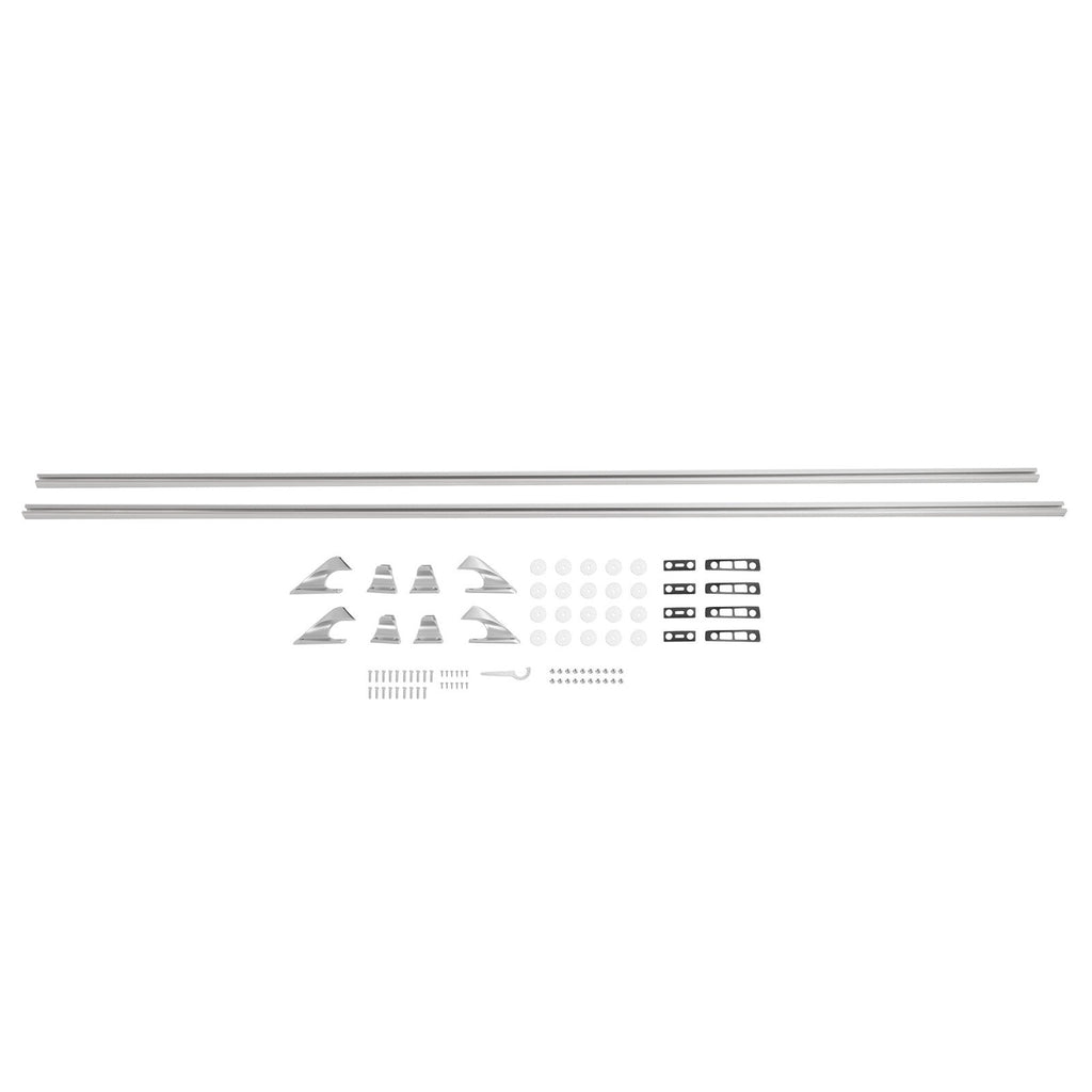 Top Bed Rail Kit For 1967-1991 Chevy C10 Truck Silver Driver & Passenger Side
