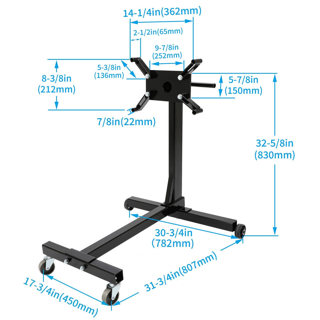 1500LBS Steel Rotating Engine Stand 360 Degree Head Truck Motor Repair Hoist