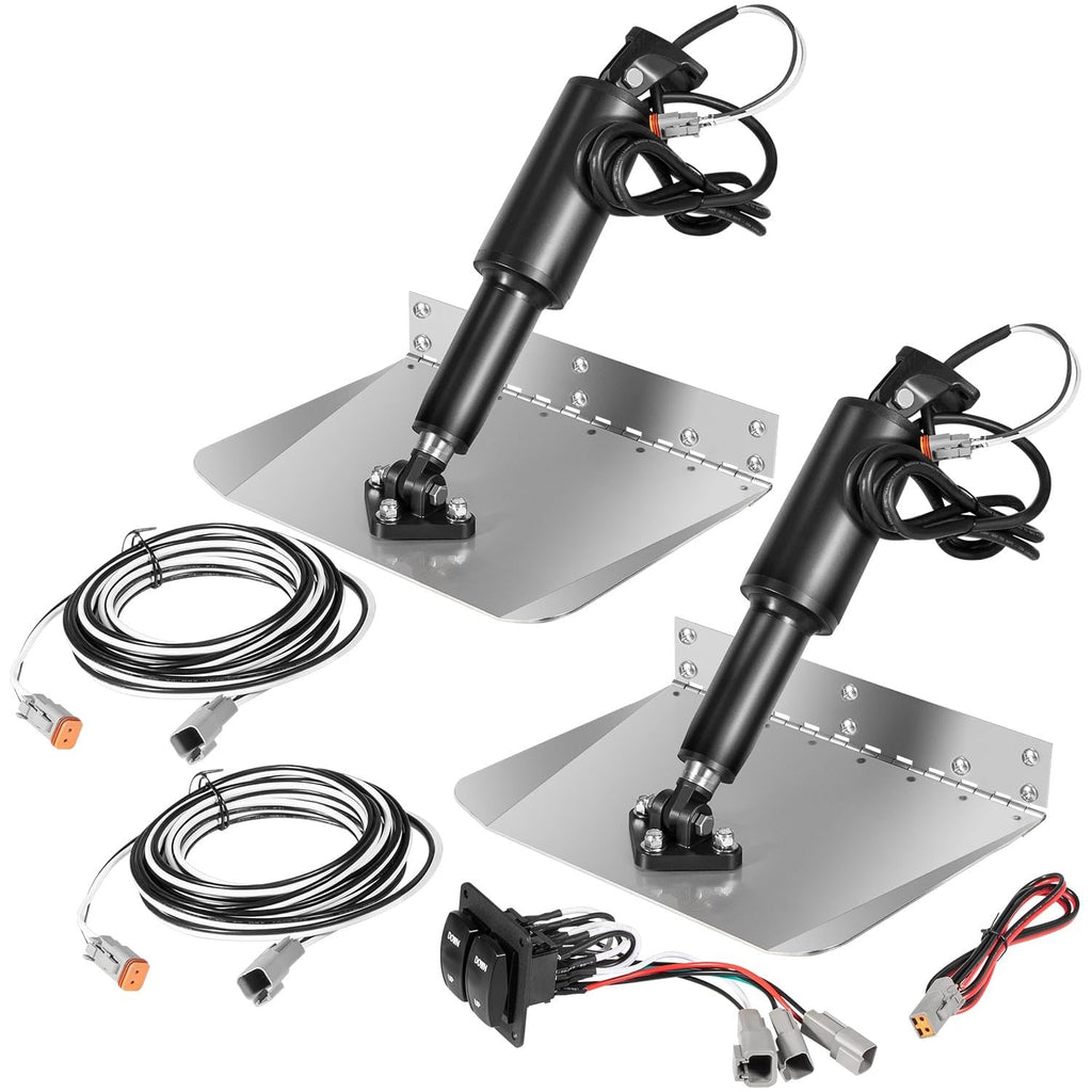 9" x 12" Standard Trim Tab Kit Double Rocker Switch 15101-104 for Boat 16'-25'