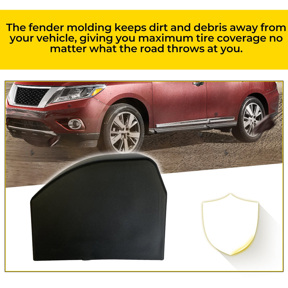 Left Black Fender Molding For Nissan Pathfinder 2013-2020 For 63873-3KA0A