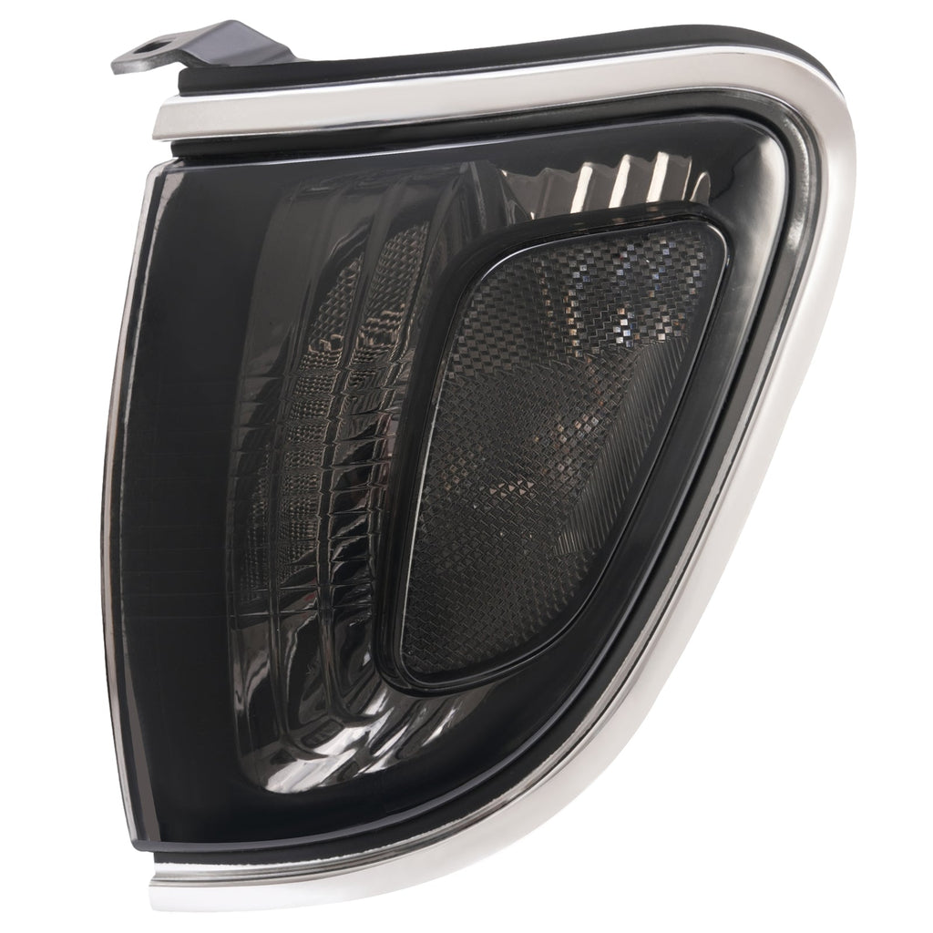 Pair of Smoke Lens Chrome Trim Corner Lights Lamps For Toyota Tacoma 2001-2004