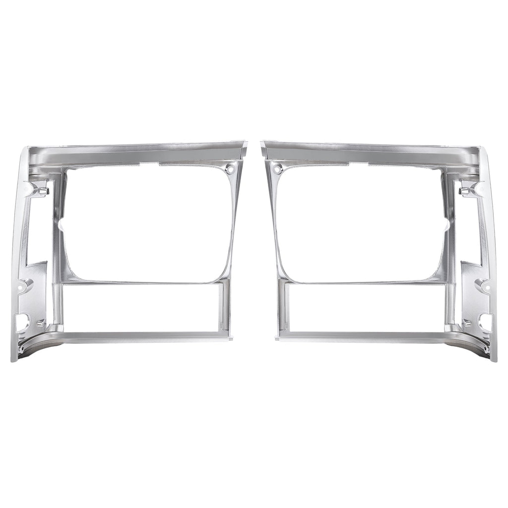 2PCS Set Headlight Door Bezel Trim For Jeep Cherokee 91-96 Comanche 91-92 Chrome