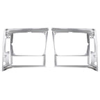 2PCS Set Headlight Door Bezel Trim For Jeep Cherokee 91-96 Comanche 91-92 Chrome