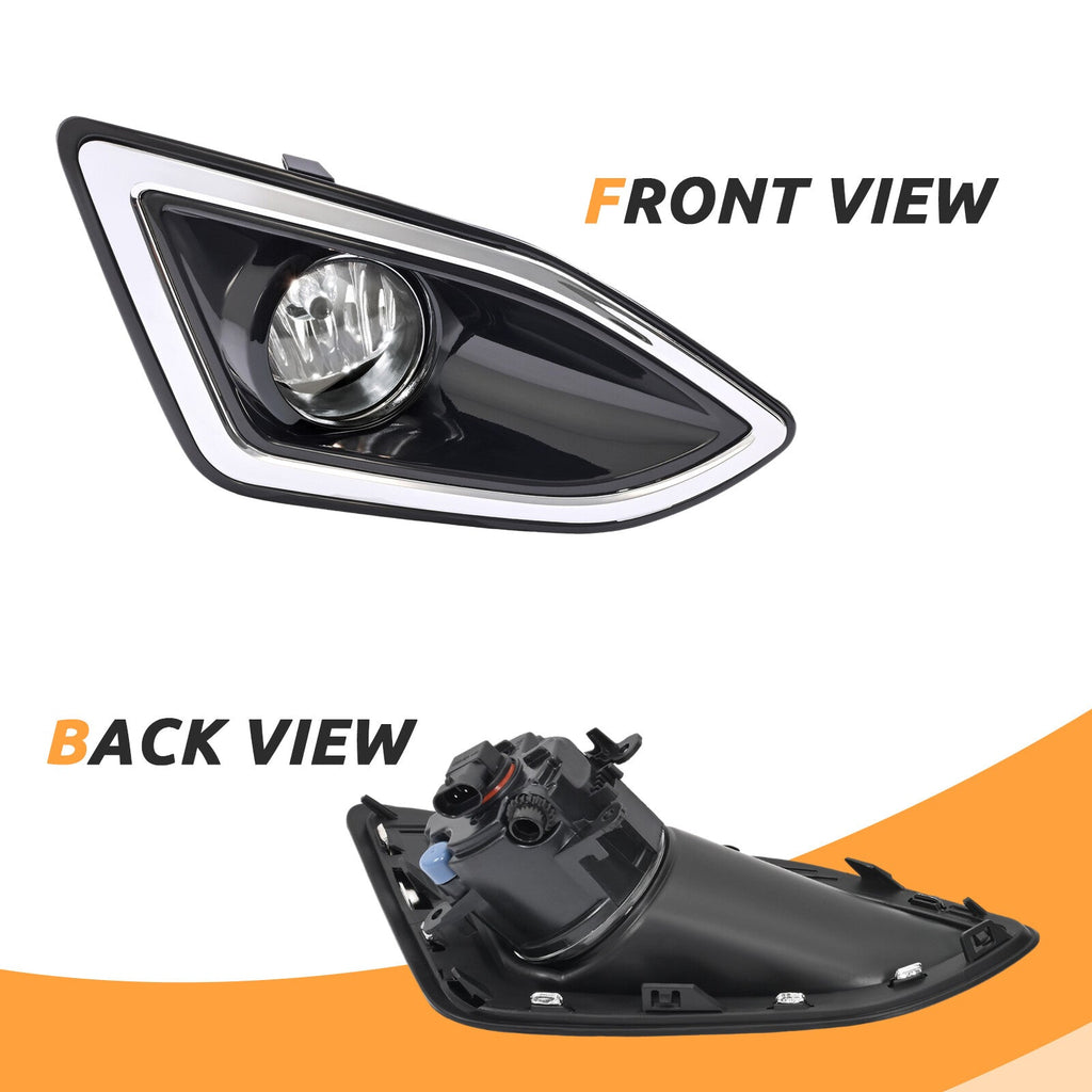 Pair Front Bumper Fog Lights Lamps Harness Switch Kit For Ford Edge 2015-2018